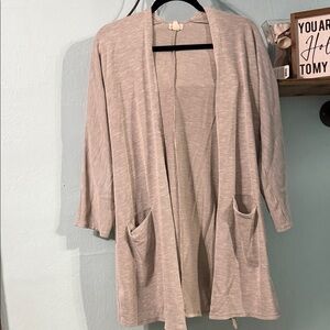DONNI. Gray Striped Cardigan